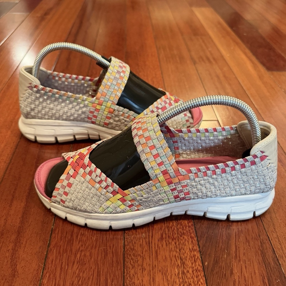 Skechers Synergy Good Vibes Womens Size 9 Rainbow Stretch White Mary Jane‎ Shoes